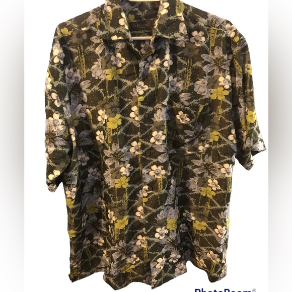 VanHeusen Mens Hawaiian Style short sleeve shirt Large loose fit - Picture 1 of 10